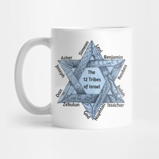 The 12 Tribes of Israel - Star of David with Tribes listed Mug